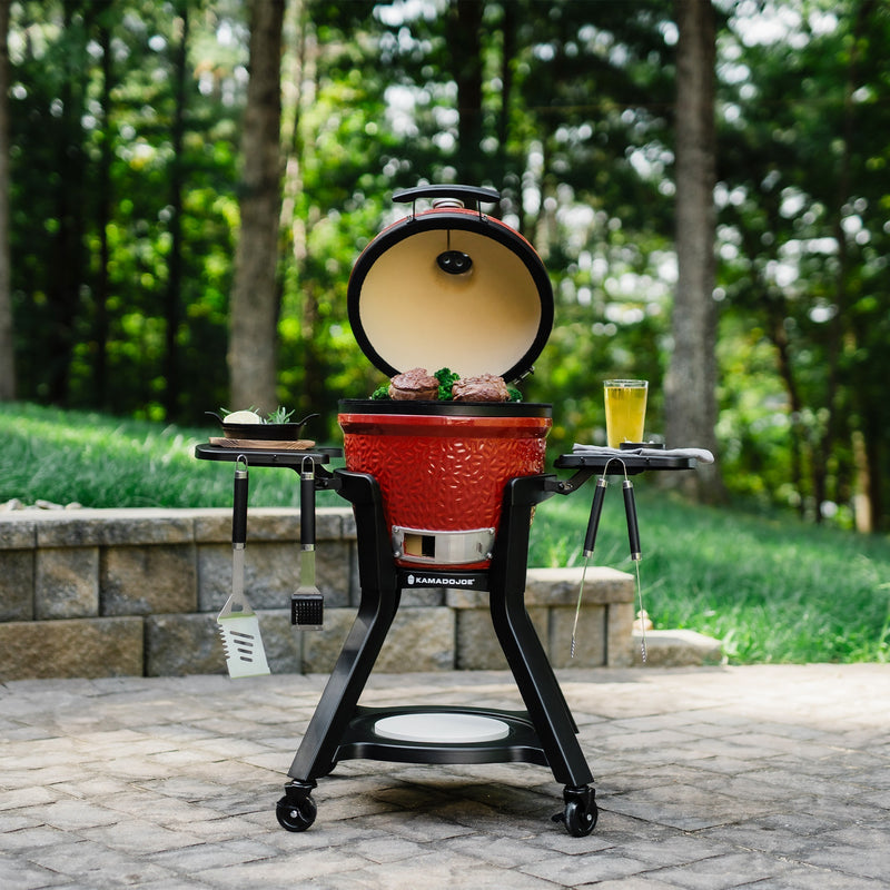 Chargez l'image dans la visionneuse de la galerie, Kamado joe joe jr®-kar met zijtafels barbecuewagen (zwart)