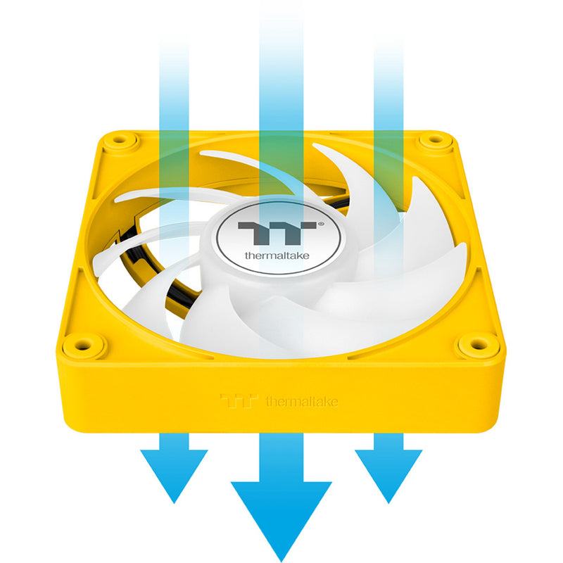 Load image into Gallery viewer, Thermaltake ct120 ex argb sync pc cooling fan bumblebee (3-fan pack) case fans (geel, 3 stuks, 120 x 120 x 25 mm, pwm)