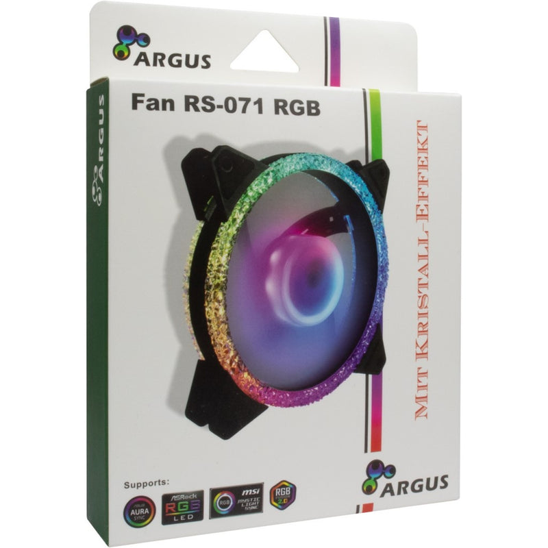 Load image into Gallery viewer, Inter-tech argus rs-071 rgb 120x120x25 case fan (zwart, 120 x 120 x 25 mm, pwm)