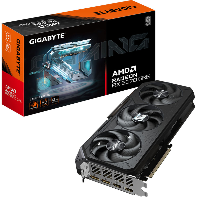Afbeelding laden in galerijviewer, Gigabyte radeon rx 9070 gre gaming oc 12g grafische kaart (zwart, 2x displayport 2.1a, 2x hdmi 2.1b, rdna4)