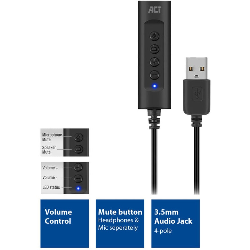 Load image into Gallery viewer, Act connectivity usb-a externe geluidskaart (zwart)