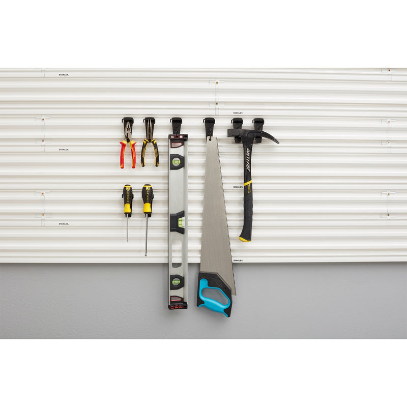 Load image into Gallery viewer, Stanley track wall - hakenassortiment small, 8 stuks houder (zwart)