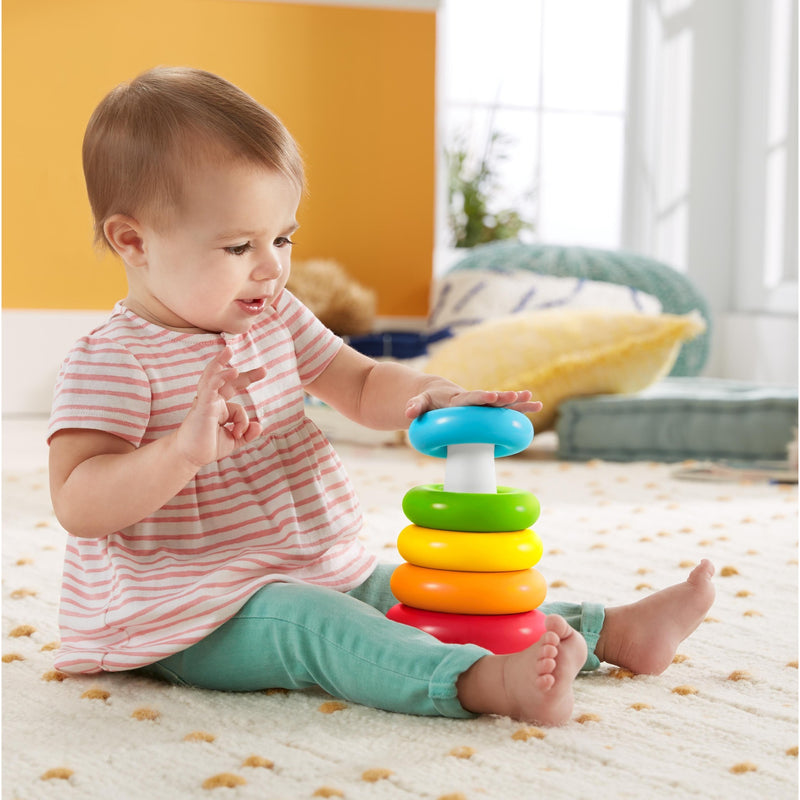 Load image into Gallery viewer, Mattel kleurenringpiramide (eco-friendly) motorisch speelgoed