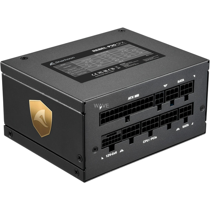 Load image into Gallery viewer, Sharkoon rebel p20 sfx modulaire 750 watt voeding (zwart, 1x 12v-2x6, 2x pcie)