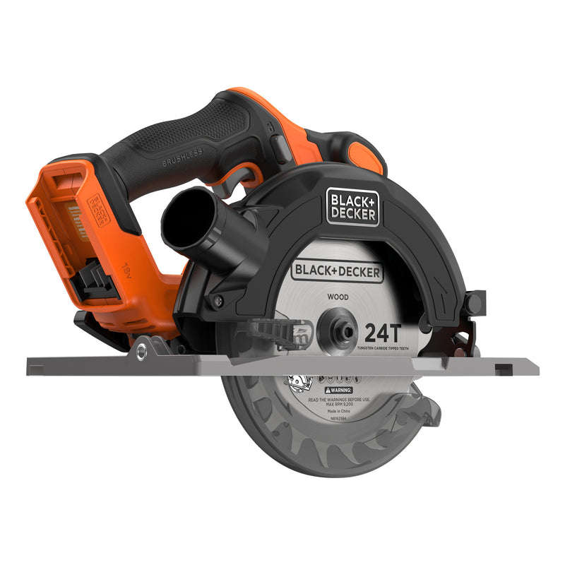 Afbeelding laden in galerijviewer, Black+decker 18v brushless cirkelzaag 165mm handcirkelzaag (zwart oranje, accu en oplader niet inbegrepen)