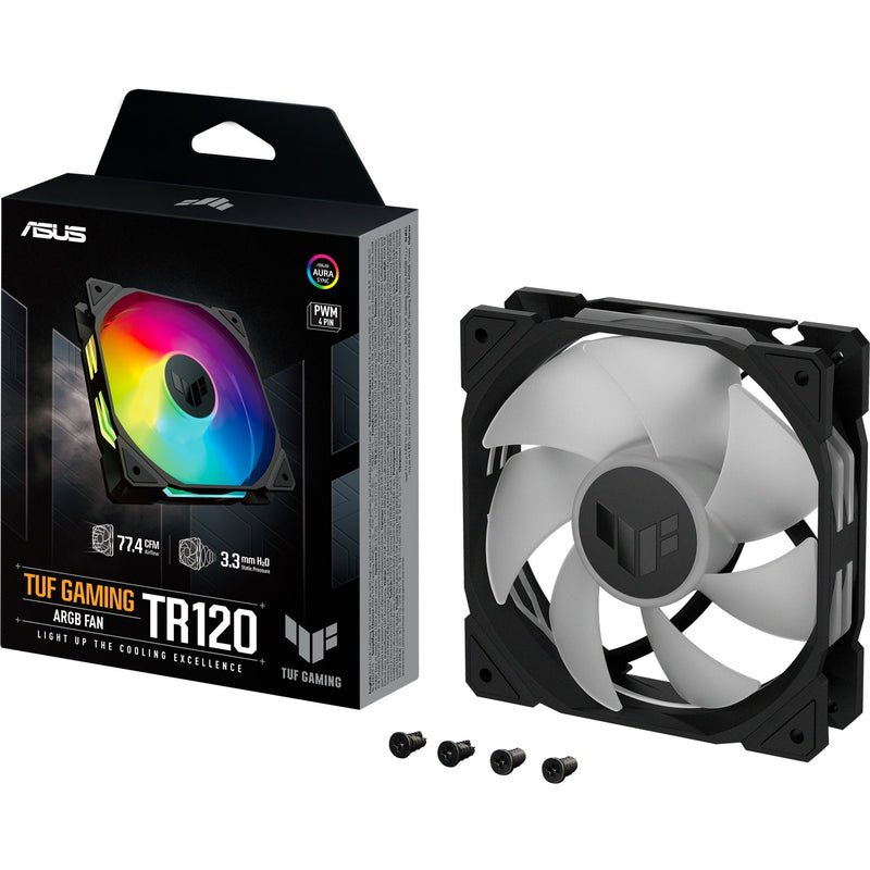 Laden Sie das Bild in Galerie -Viewer, Asus tuf gaming tr120 argb case fan (zwart, 120 x 120 x 28 mm)