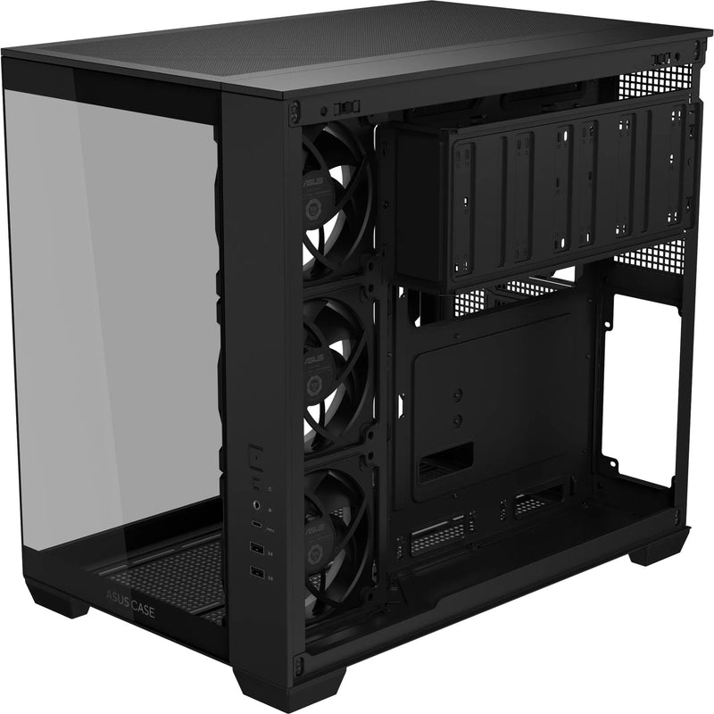 Load image into Gallery viewer, Asus a32 plus midi tower behuizing (zwart | 2x usb-a | 1x usb-c | rgb | tempered glass)
