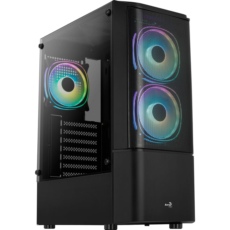 Load image into Gallery viewer, Aerocool quantum mesh v3 midi tower behuizing (zwart grijs | 3x usb-a | rgb | window)
