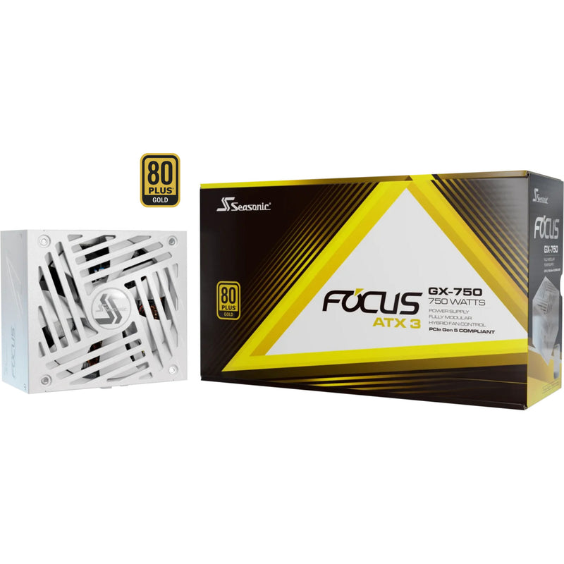 Load image into Gallery viewer, Seasonic focus-gx-750-v4 atx3.0 modulaire 750 watt voeding (wit, 1x 12vhpwr, 2x pcie)