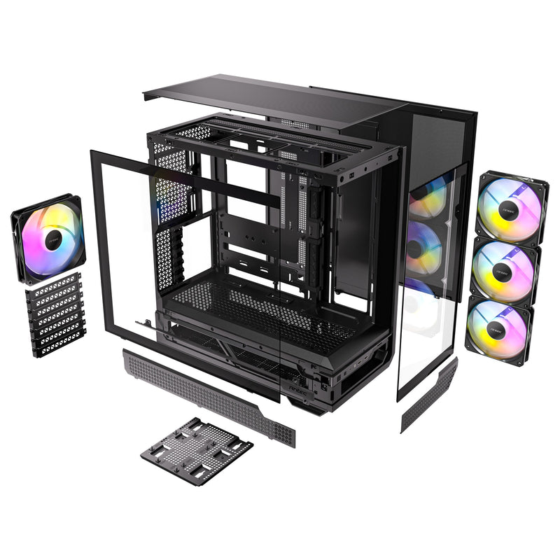 Afbeelding laden in galerijviewer, Antec c7 argb midi tower behuizing (zwart | 2x usb-a | 1x usb-c | tempered glass)