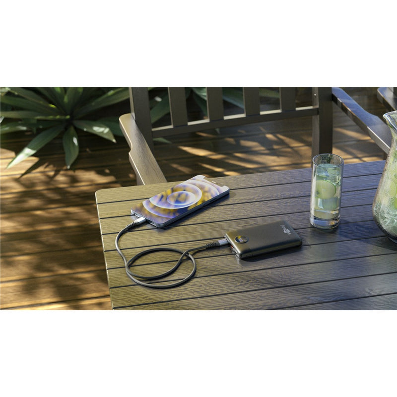 Load image into Gallery viewer, Goobay powerbank compact 10.000 mah (zwart, 10 ah, 1x usb-a, 1x usb-c, power delivery, quick charge)