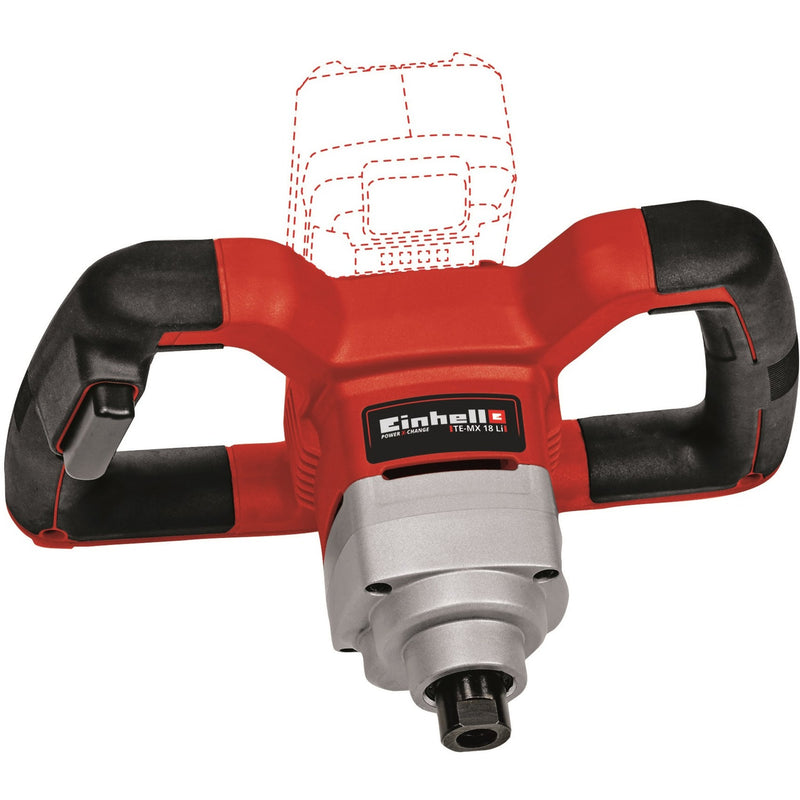 Load image into Gallery viewer, Einhell verf- en mortelmenger te-mx 18 li - solo roerwerk (rood zwart, accu en oplader niet inbegrepen)