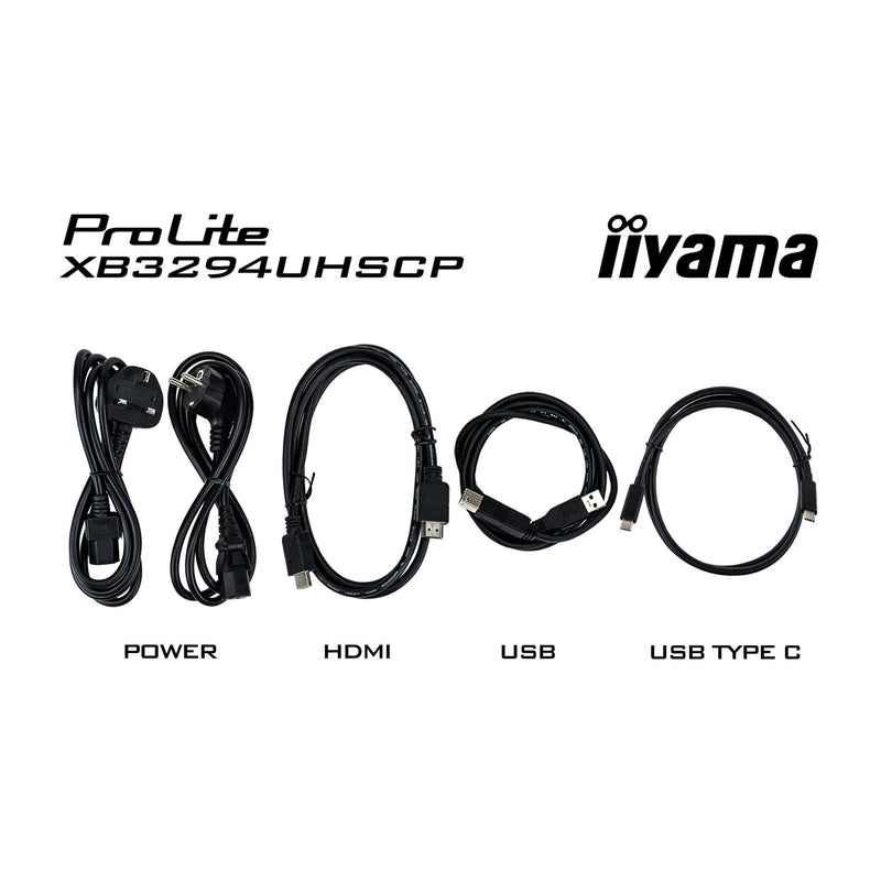 Load image into Gallery viewer, Iiyama prolite xb3294uhscp-b1 31.5 4k uhd monitor (zwart, 2x hdmi, displayport, 2x usb-a, 2x usb-c)