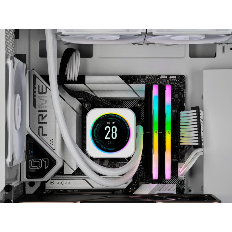 Afbeelding laden in galerijviewer, Corsair vengeance rgb 32 gb ddr5-6000 (2x 16 gb) werkgeheugen (wit, cmh32gx5m2d6000z38w, xmp, expo)