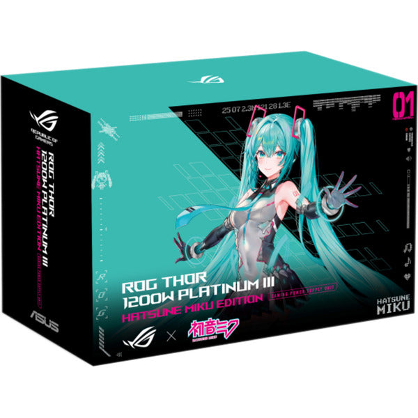 Load image into Gallery viewer, Asus rog thor platinum iii hatsune miku edition modulaire 1200 watt voeding (zwart, 1x 12v-2x6, 4x pcie)