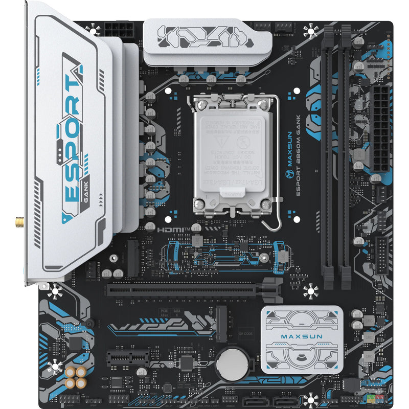 Laden Sie das Bild in Galerie -Viewer, Maxsun ms-esport b860m gank wifi socket 1851 moederbord (zwart, raid, gb-lan, wlan, bt, sound, µatx)