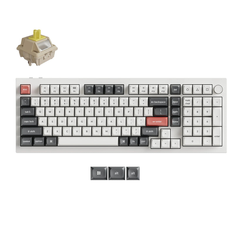Load image into Gallery viewer, Keychron q5 ultra-m3 8k wireless custom mechanical keyboard (wit, us lay-out (qwerty), silk pom banana, 96%, rgb, hot swap, 8k, 2.4 ghz | bluetooth 5.2 | usb-c)