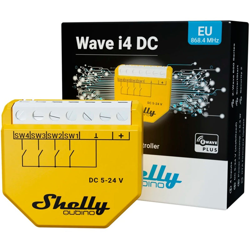 Load image into Gallery viewer, Shelly qubino wave i4 dc schakelaar (geel)