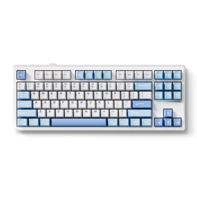 Chargez l'image dans la visionneuse de la galerie, Mchose k87 blue icy creamsicle mechanical rgb toetsenbord (wit, us lay-out (qwerty), kailh box icy creamsicle, 80% (tkl), rgb, hot swap, double-shot pbt, draadloos | bluetooth | usb-c)