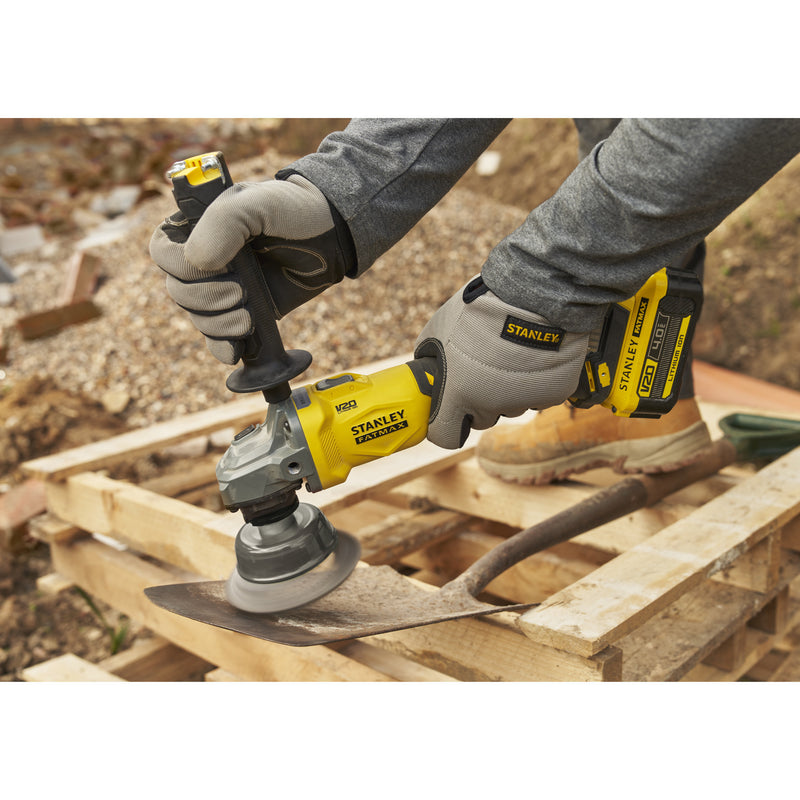 Load image into Gallery viewer, Stanley fatmax v20 18v haakse slijper 125mm (zwart geel, accu en oplader niet inbegrepen)