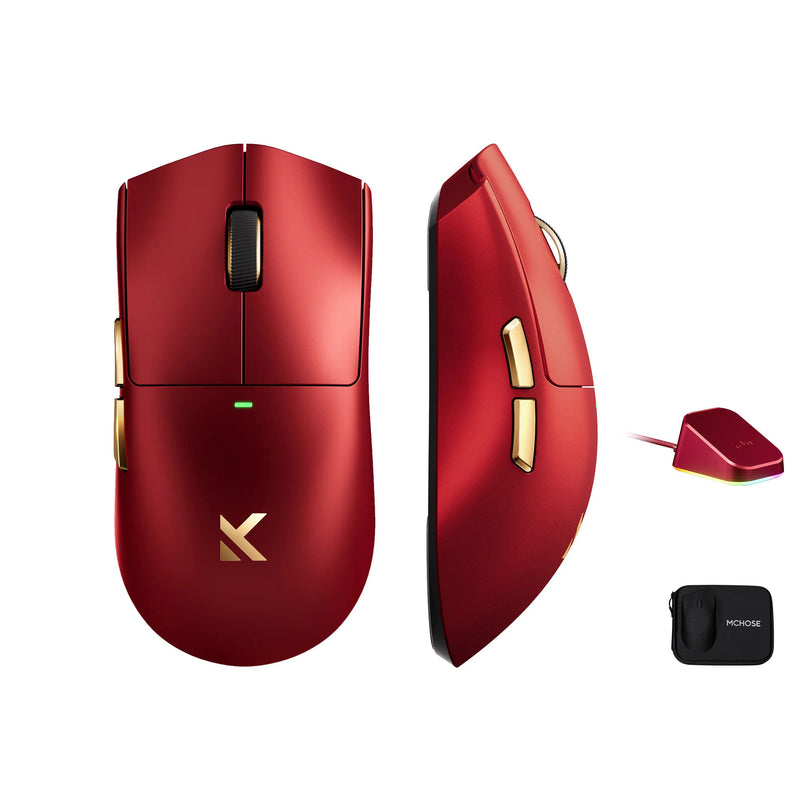 Laden Sie das Bild in Galerie -Viewer, Mchose k7 ultra lightweight wireless gaming mouse (rood goud, rgb, usb 2.4 ghz, 42.000 dpi)