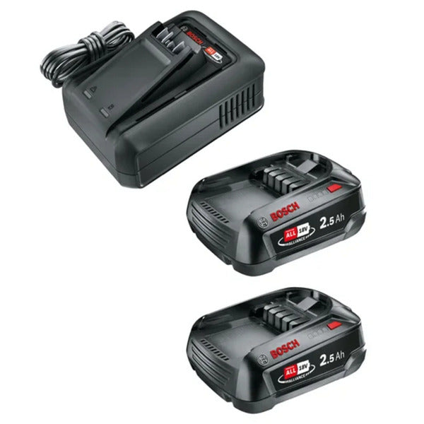 Load image into Gallery viewer, Gardena startkit p4a qc al18v 44 + 2x 2,5 ah | snellader en accu's set (zwart, 14914-20 | snellader al18v-44 | 2x pba 18v 2,5 ah soc accu)