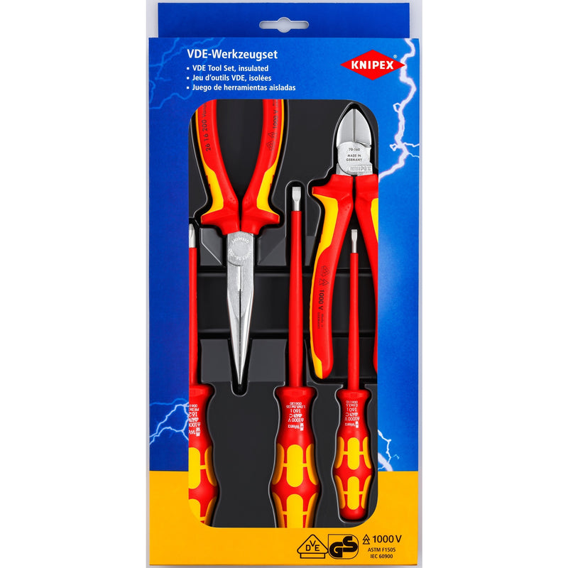 Load image into Gallery viewer, Knipex vde-gereedschapset 00 20 13 gereedschapsset (rood geel, 5 delig)