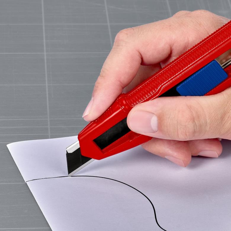 Laden Sie das Bild in Galerie -Viewer, Knipex cutix universele mes stanleymes (rood blauw, incl. 2 mesbladen)