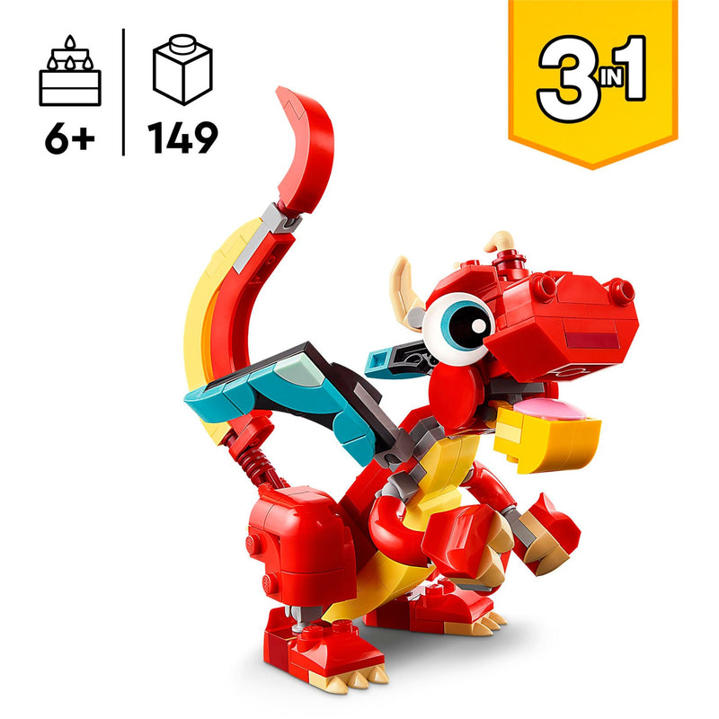 Load image into Gallery viewer, Lego creator 3-in-1 - rode draak constructiespeelgoed (31145)
