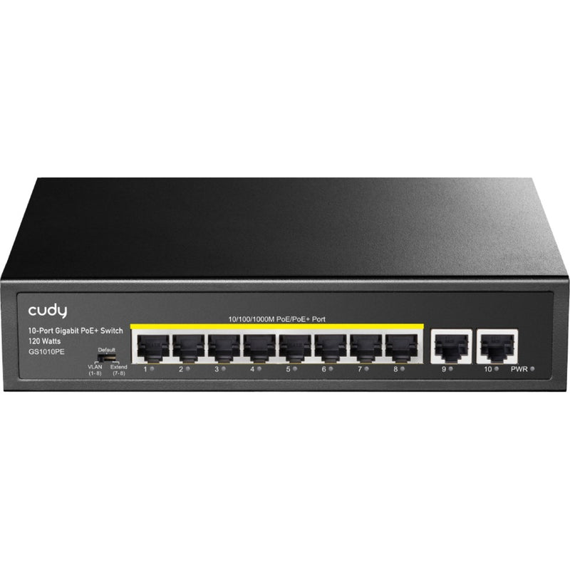 Afbeelding laden in galerijviewer, Cudy 8-gbe poe+ switch with 2 uplink gbe (zwart)