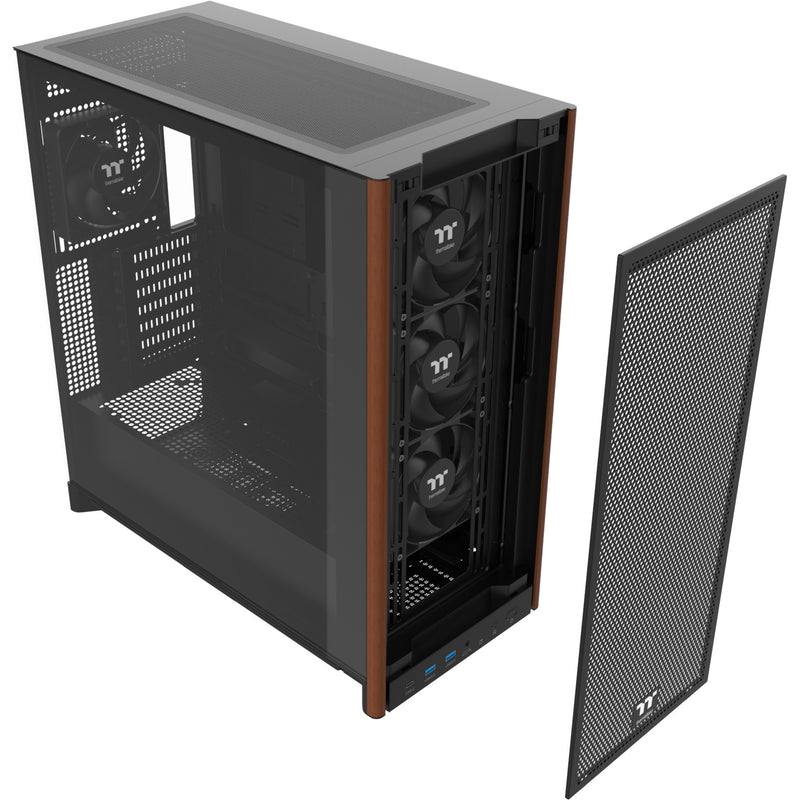 Load image into Gallery viewer, Thermaltake s370 ws midi tower behuizing (zwart | 2x usb-a | 1x usb-c | tempered glass)