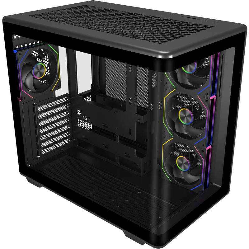 Load image into Gallery viewer, Cooler master elite 600 argb midi tower behuizing (zwart | 2x usb-a | 1x usb-c | rgb | tempered glass)