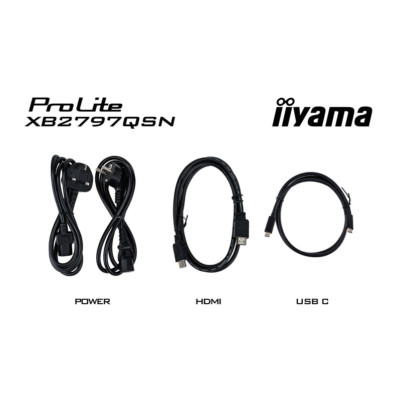 Load image into Gallery viewer, Iiyama prolite xb2797qsn-b1 27 monitor (zwart, 75 hz, hdmi, displayport, usb-c, lan, audio)