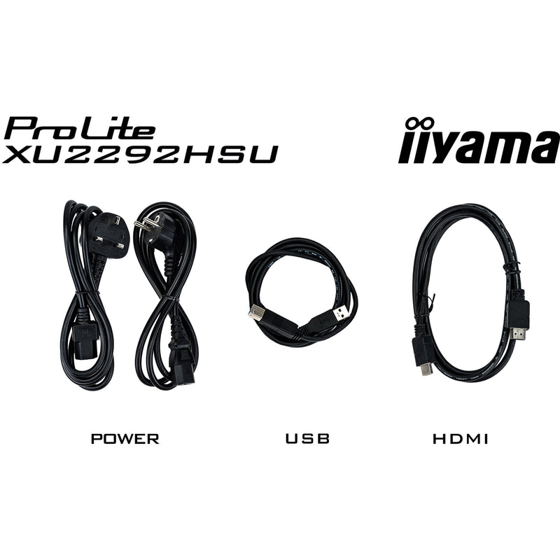 Load image into Gallery viewer, Iiyama prolite xu2292hsu-b6 21.5 monitor (zwart, hdmi, displayport, 4x usb-a)