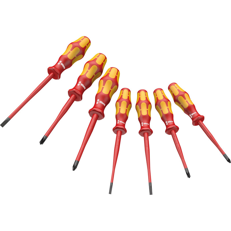 Load image into Gallery viewer, Wera 160 iss 7 schroevendraaierset kraftform plus serie 100 (rood geel, 7-delig)