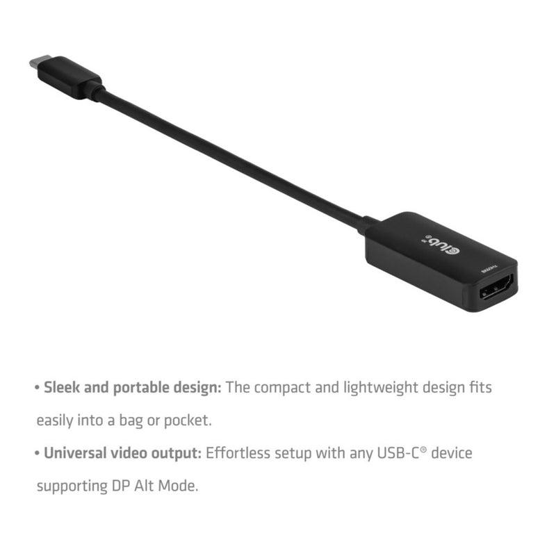 Afbeelding laden in galerijviewer, Club 3d cac-2505 usb-c naar hdmi 2.1 adapter 8k60hz (zwart)