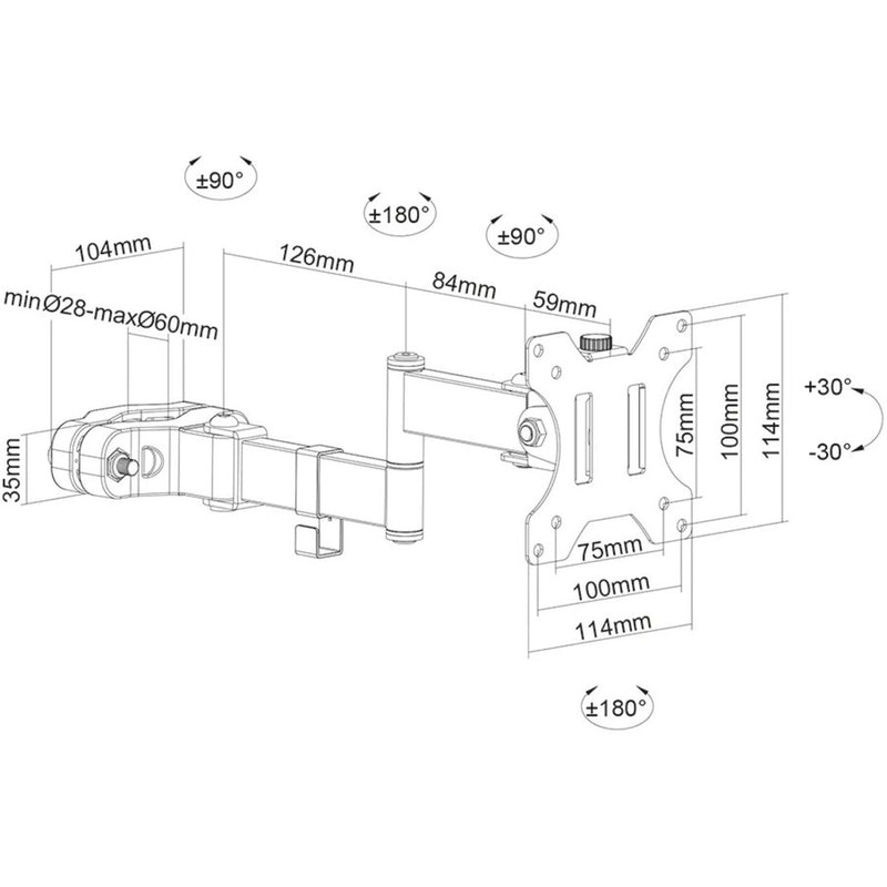 Load image into Gallery viewer, Neomounts fl40-450bl11 tv-paalsteun bevestiging (zwart)