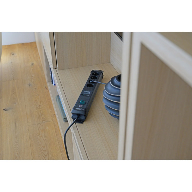 ギャラリービューアに画像をロードする, Brennenstuhl premium-line 60.000a stekkerdoos met overspanningsbeveiliging 4-voudig zwart 1,8m h05vv-f 3g1,5