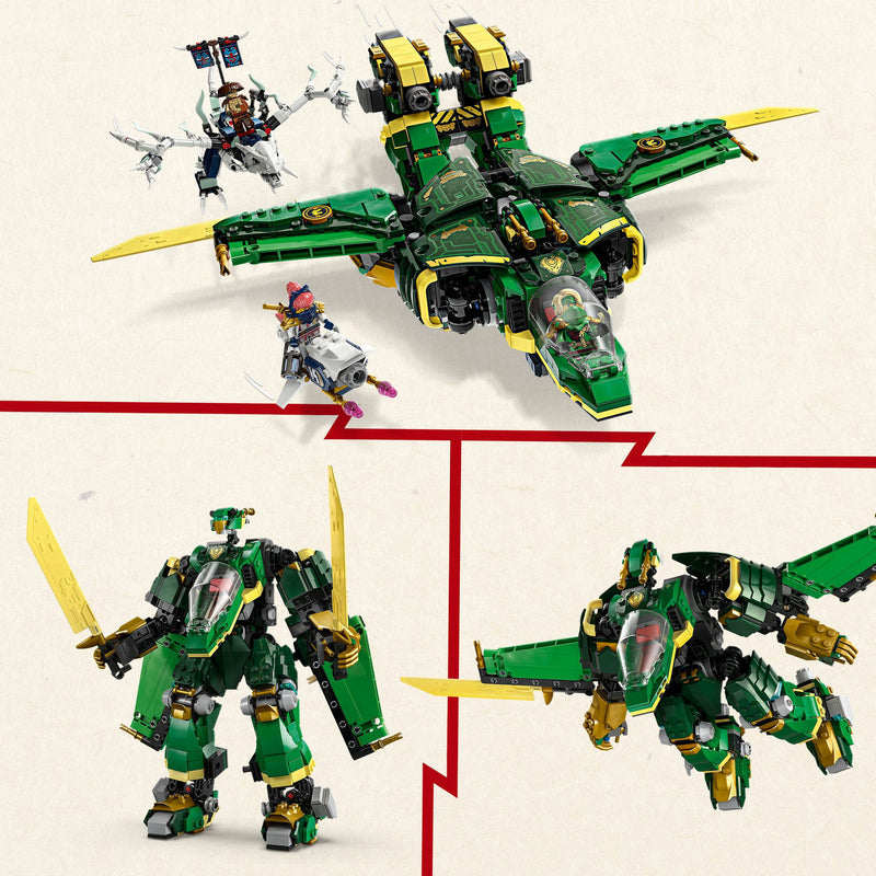 Afbeelding laden in galerijviewer, Lego ninjago - lloyds vliegtuigmecha constructiespeelgoed (71845)
