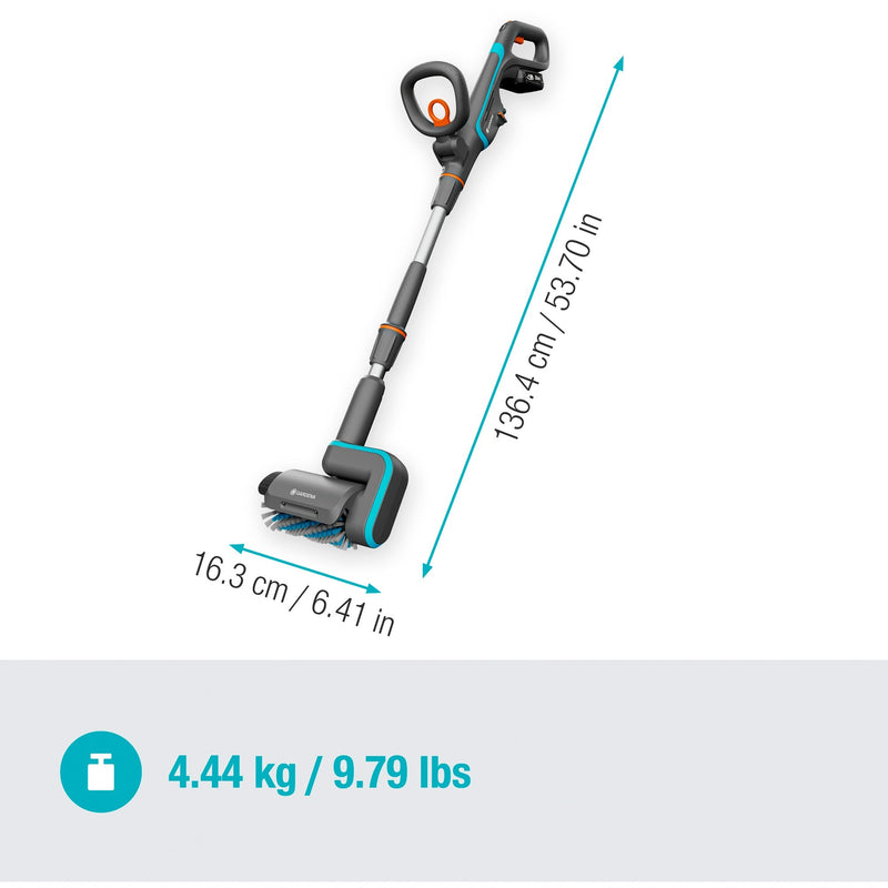 Load image into Gallery viewer, Gardena accu-multireiniger aquabrush patio 03 18v p4a set vloerreiniger (grijs turquoise, 14841-20)