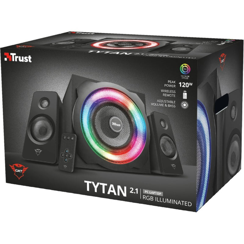 Load image into Gallery viewer, Trust gxt 629 tytan rgb illuminated 2.1 speaker set pc-luidspreker (zwart)