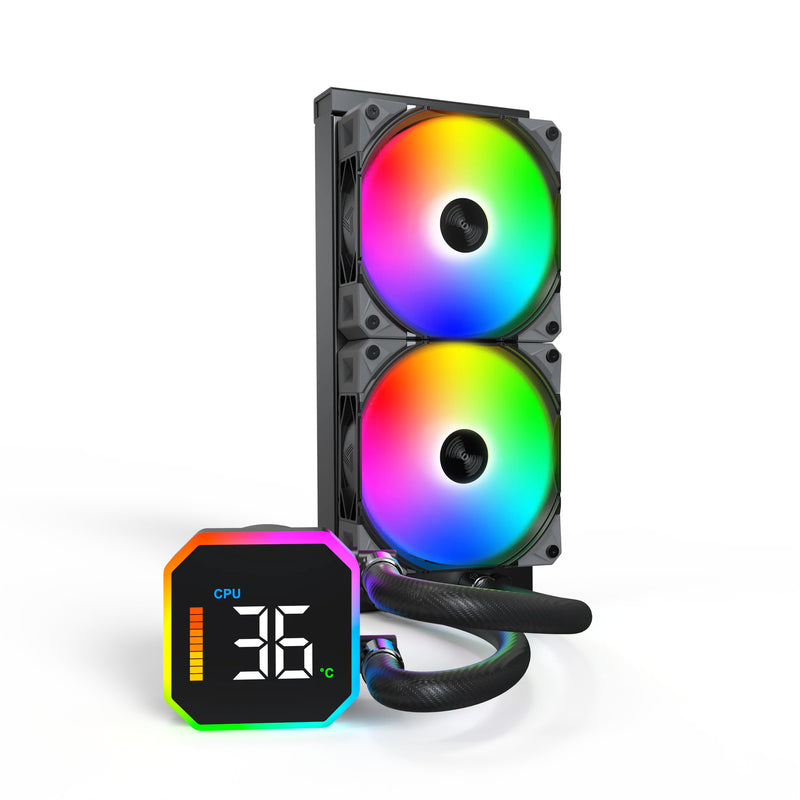 Load image into Gallery viewer, Montech hyperflow digital 240 waterkoeling (zwart)