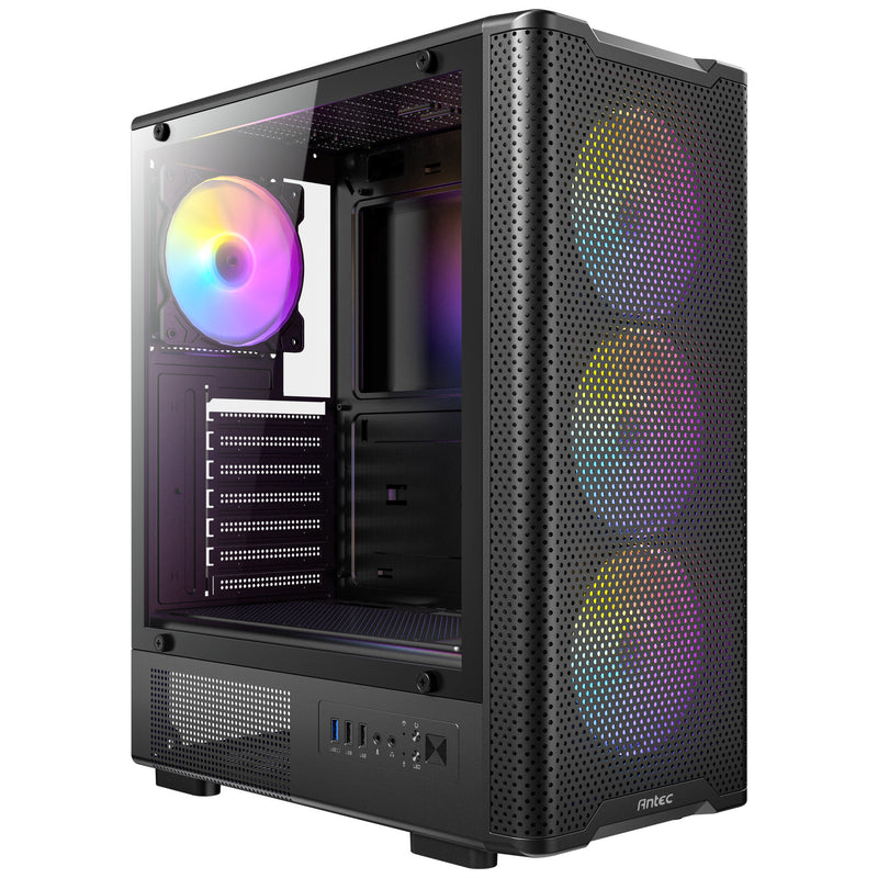 Load image into Gallery viewer, Antec vx310 argb midi tower behuizing (zwart | 3x usb-a | tempered glass)