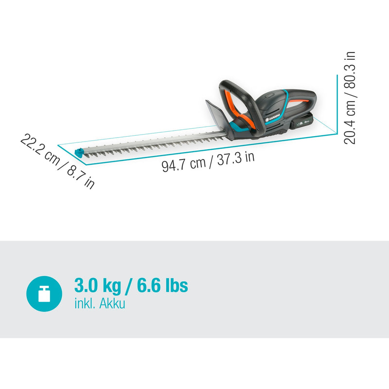 Load image into Gallery viewer, Gardena accu heggenschaar comfortcut 50 18v p4a set (grijs turquoise, 14730-20, accu inbegrepen)