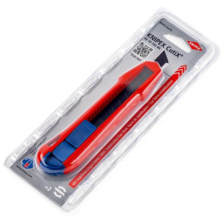 Laden Sie das Bild in Galerie -Viewer, Knipex cutix universele mes stanleymes (rood blauw, incl. 2 mesbladen)