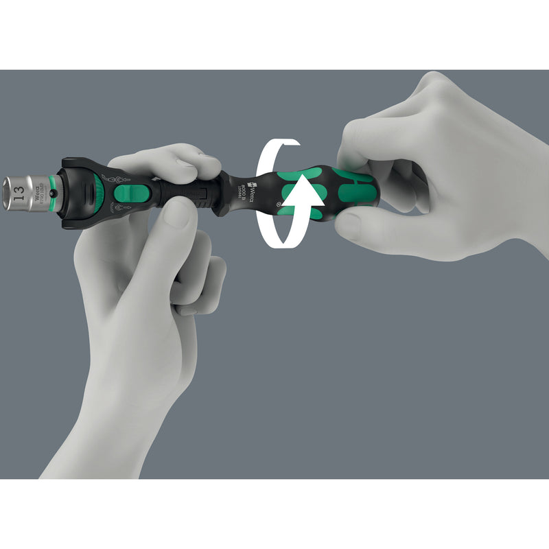 Load image into Gallery viewer, Wera 8000 b black edition zyklop speed ratel met 3 8 aandrijving (zwart groen)