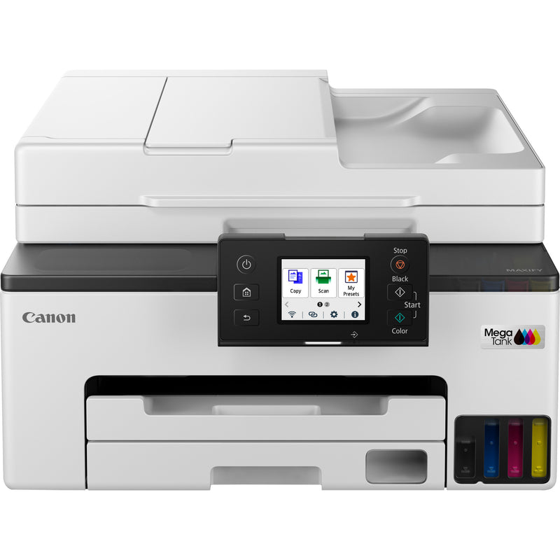 Afbeelding laden in galerijviewer, Canon maxify gx2051-kleureninkjetprinter met navulbare megatank all-in-one inkjetprinter met faxfunctie (wit, printen, kopiëren, scannen, faxen, wi-fi)