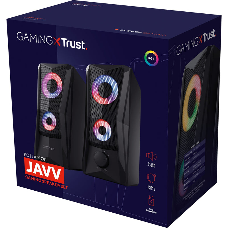 Load image into Gallery viewer, Trust gxt 606 javv rgb verlichte 2.0 speakerset pc-luidspreker (zwart)