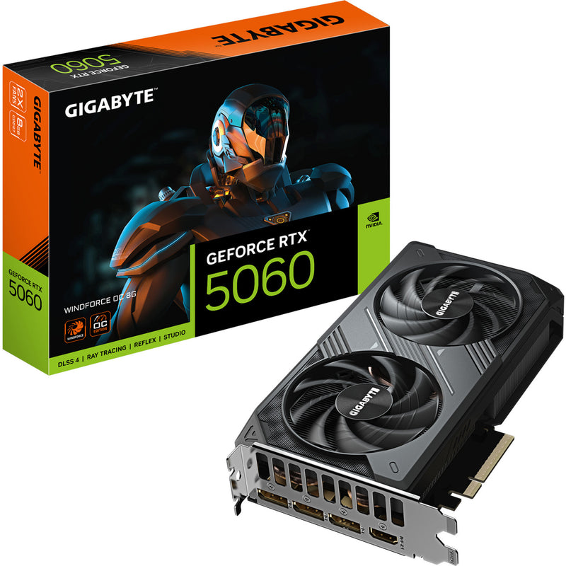 ギャラリービューアに画像をロードする, Gigabyte geforce rtx 5060 windforce oc 8g grafische kaart (3x displayport, 1x hdmi, dlss 4)