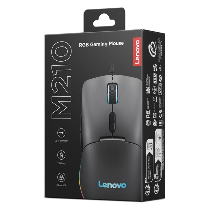 Laden Sie das Bild in Galerie -Viewer, Lenovo m210 rgb-gamingmuis (zwart, 8000 dpi, rgb)